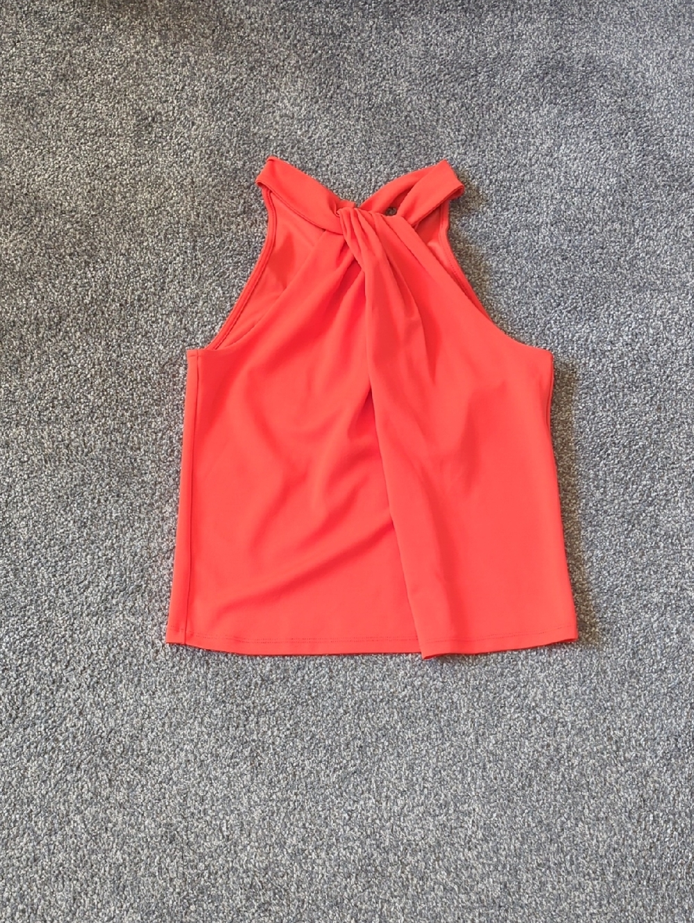 Ann Taylor Coral Twist-Back Sleeveless Tank
